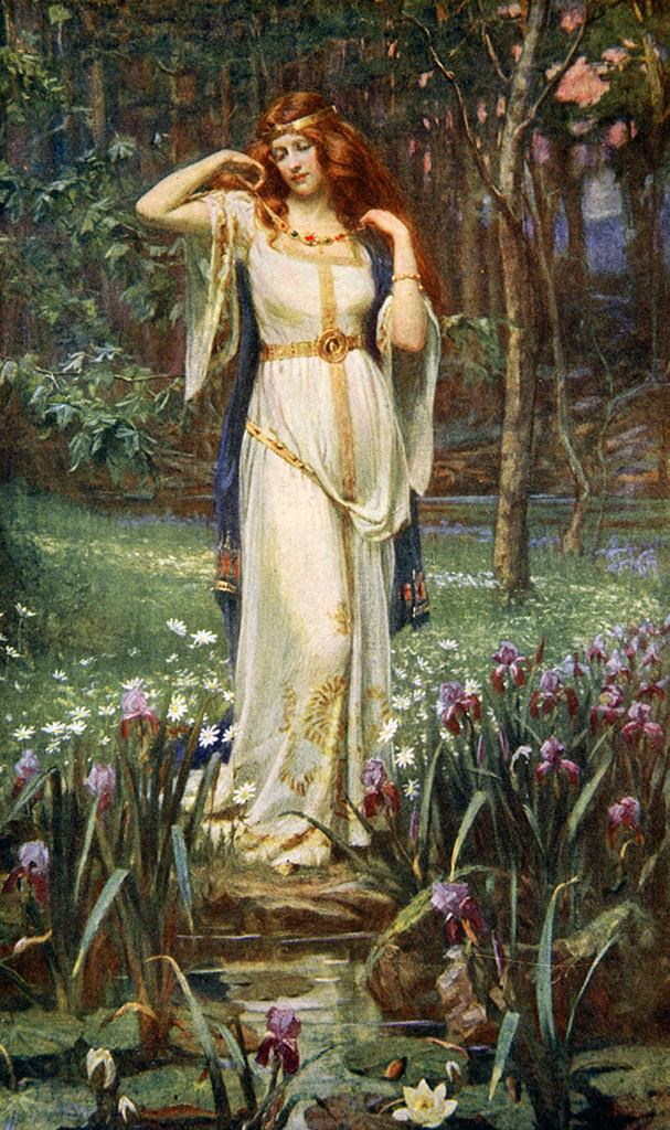 A depiction of Freyja. Within Norse paganism, Freyja was the deity primarily associated with seiðr