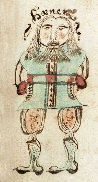 The Norse god Hoenir in a 17th-century Icelandic manuscript, the Edda oblongata.