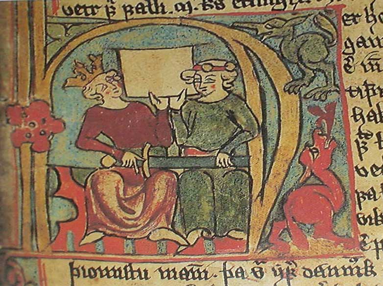 Haakon and Skule Bårdsson, from the 14th century Icelandic Flateyjarbók.