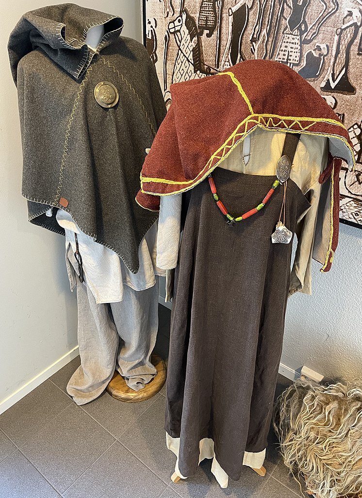 Reconstructed Vikings costume on display at Archaeological Museum in Stavanger, Norway